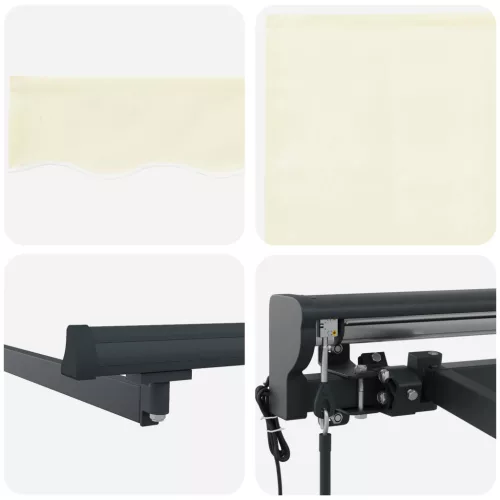  Behúzható napellenző Krém 400x300 cm Poliészter és acél