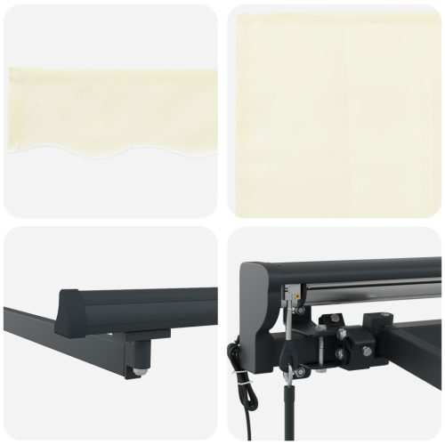  Behúzható napellenző Krémszínű 400 × 300 cm szövet