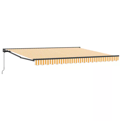  Behúzható napellenző Sárga és Fehér 400x300 cm Poliészter anyag