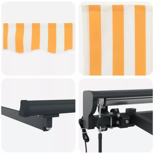  Behúzható napellenző Sárga és Fehér 400x300 cm