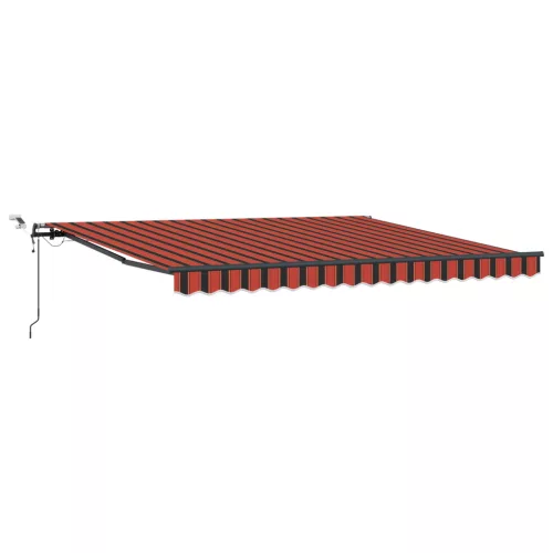  Automatikus Behúzható Napernyő LED-del Narancs és Barna 400x300 cm