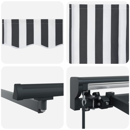  Manuális kihúzható napernyő antracit és fehér színben, 400x300 cm