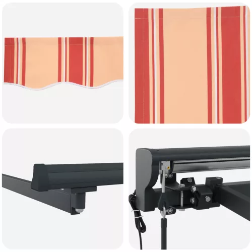  Behúzható napellenző Sárga és narancs 400x300 cm Poliészter