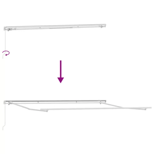  Kézi Behúzható Napellenző Piros és Fehér Csíkos 400x300 cm