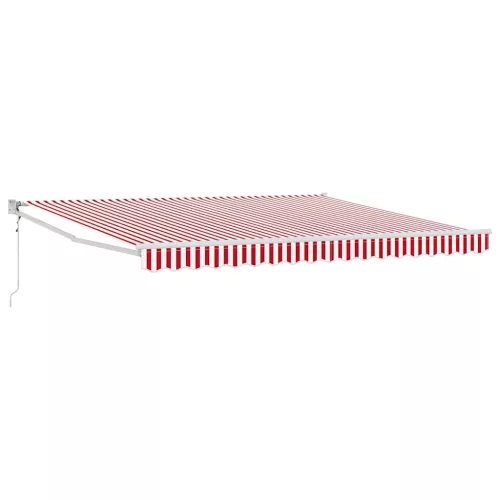  Behúzható napellenző Piros és Fehér 400 × 300 cm