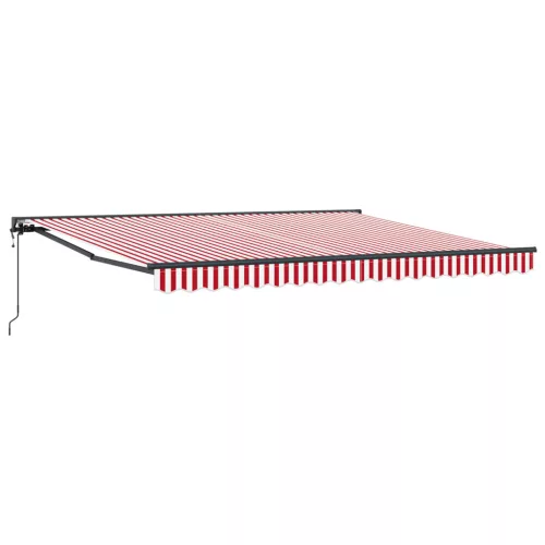  Behúzható napellenző Piros és fehér csíkos 400x300 cm