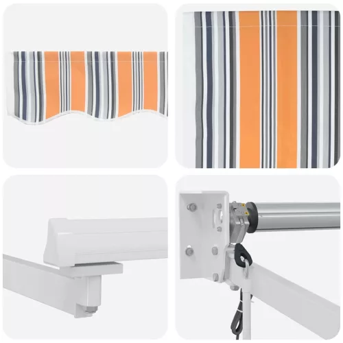  Behúzható napellenző Sokszínű 400 × 300 cm Pamut és Alumínium