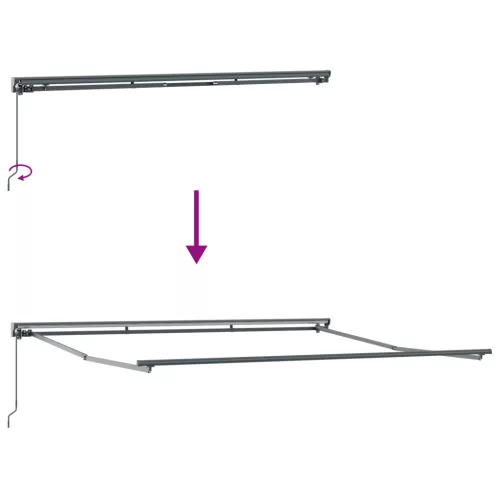  Behúzható napellenző Tengerkék 400x300 cm Fém és szövet