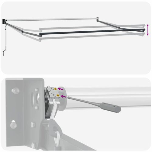  Behúzható napellenző Fekete 400 × 300 cm Pamut és Alumínium