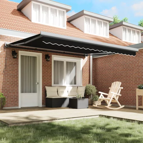  Automatikus behúzható napellenző fekete 400x300 cm
