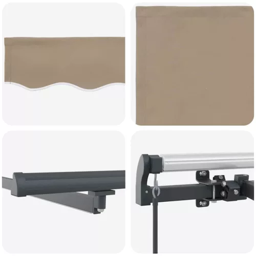  Behúzható napellenző LED -es lámpákkal Bézs 400 ×300 cm szövet