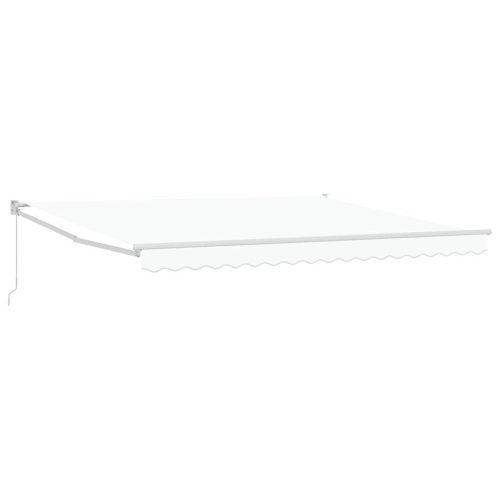  Behúzható napellenző Fehér 400 × 300 cm Pamut és Alumínium