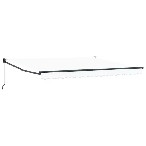  Behúzható napellenző Fehér 400 × 300 cm Pamut és Alumínium