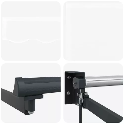  Behúzható napellenző Fehér 400 × 300 cm Pamut és Alumínium