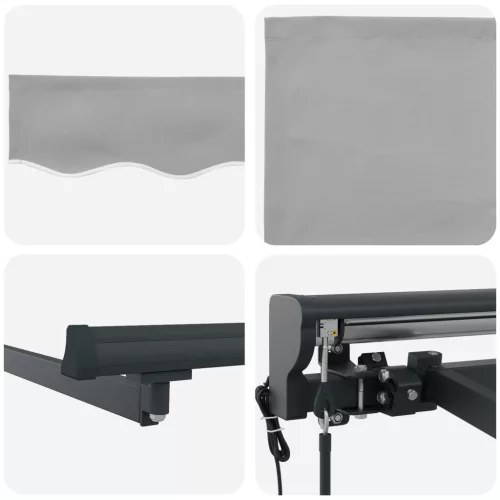  Behúzható napellenző Világosszürke 400x300 cm