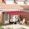  Automatikus Behúzható Napellenző LED-del Piros 400x300 cm