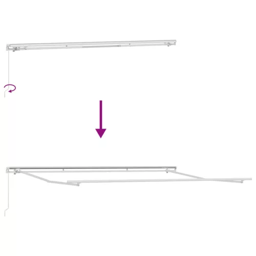 Behúzható napellenző Sokszínű 400 × 300 cm Pamut és Alumínium