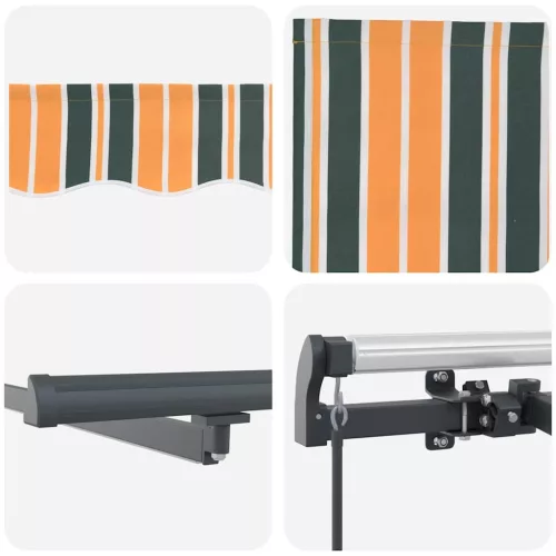  Behúzható napellenző Zöld és sárga 400 ×300 cm szövet