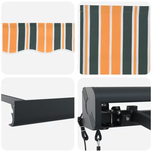  Automatikus behúzható napellenző zöld és sárga 400x300 cm