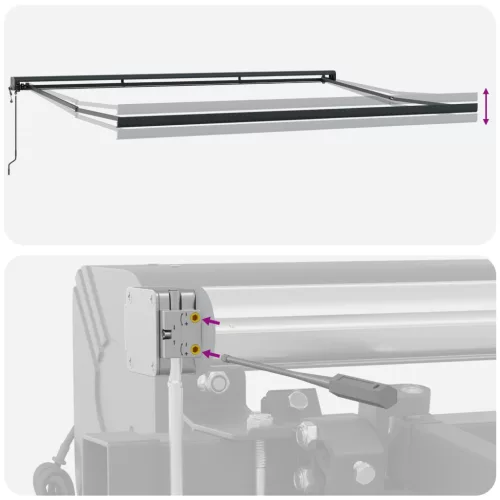  Automatikus behúzható napellenző zöld és sárga 400x300 cm