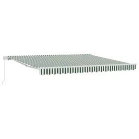  Behúzható napellenző Zöld és Fehér 400 × 300 cm