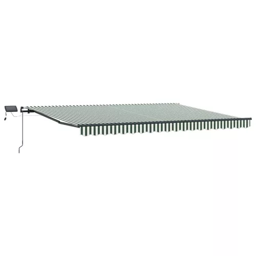  Behúzható napellenző Zöld és fehér 400 ×300 cm szövet