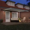  Behúzható napellenző Zöld és fehér 400 ×300 cm szövet