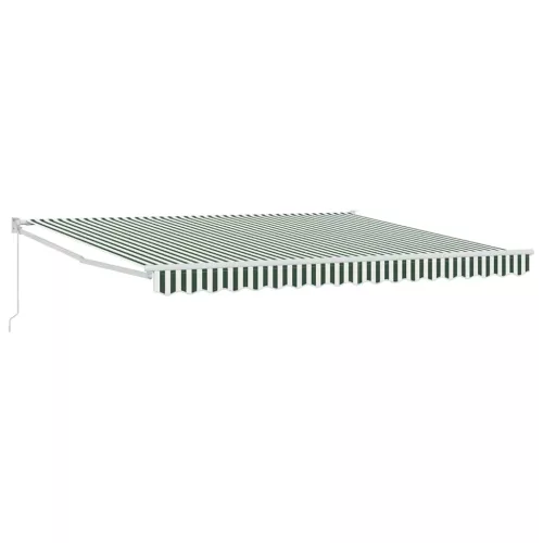  Behúzható napellenző Zöld és Fehér 400 × 300 cm