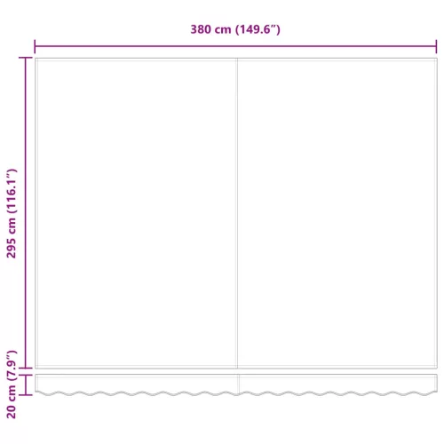  Behúzható napellenző Zöld és Fehér 400 × 300 cm Szövet és Fém