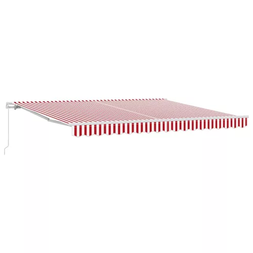  Behúzható napellenző Piros és Fehér 400 × 350 cm