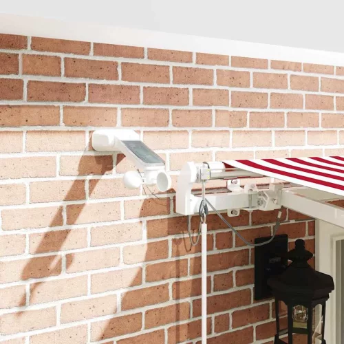  Behúzható napellenző Piros és Fehér 400 × 350 cm