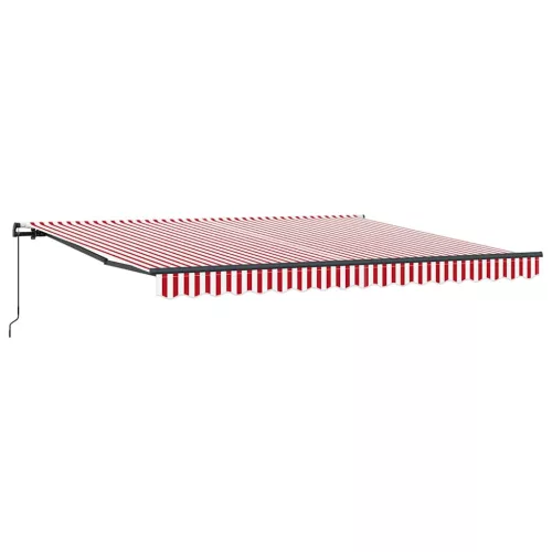 Behúzható napellenző Piros és Fehér 400 × 350 cm