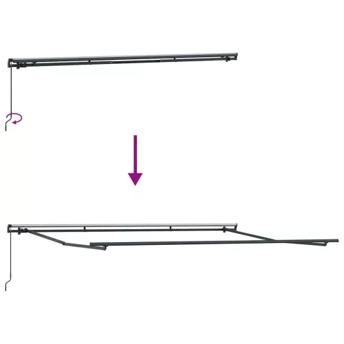  Behúzható napellenző Piros és Fehér 400 × 350 cm