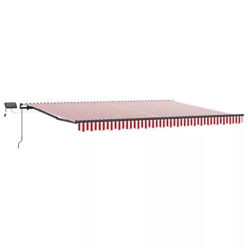  Behúzható napellenző Piros és fehér 400 ×350 cm szövet