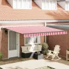  Behúzható napellenző Piros és Fehér 400 × 350 cm