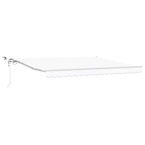  Behúzható napellenző Fehér 400 × 350 cm Poliészter és fém