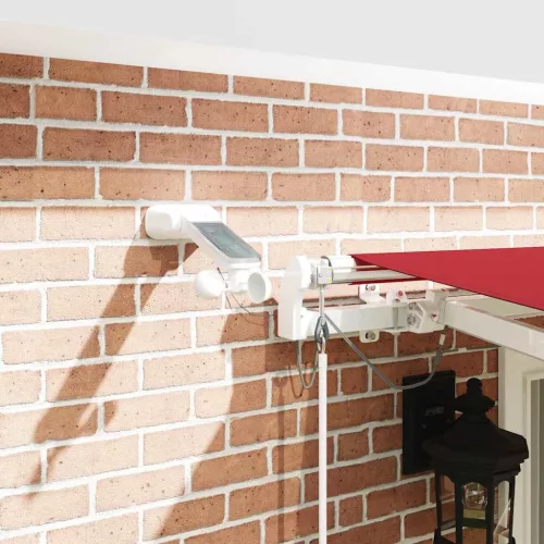  Behúzható napellenző Piros 400 × 350 cm Poliészter és fém