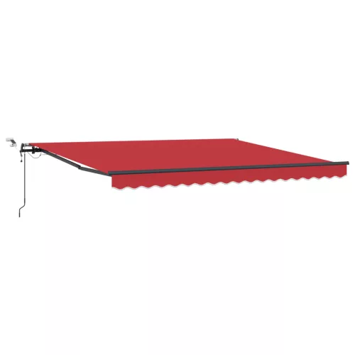  Automatikus Behúzható napellenző LED-del Piros 400x350 cm