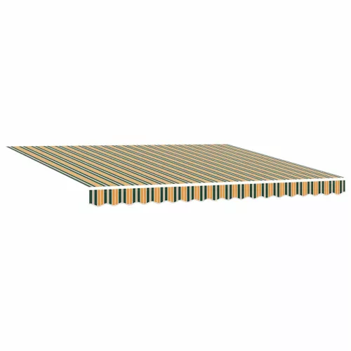  Behúzható napellenző Zöld és Fehér 400 × 300 cm Szövet és Acél