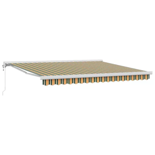  Behúzható napellenző Zöld és Fehér 400 × 350 cm