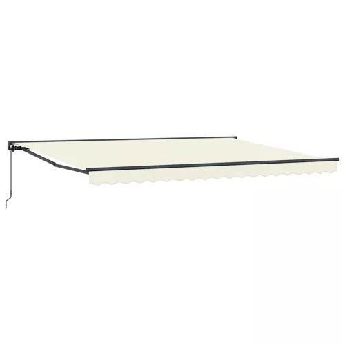  Behúzható napellenző Krém 450 × 300 cm Poliészter és fém