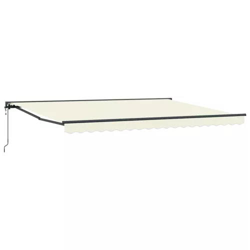  Behúzható napellenző Krém 450 × 300 cm Poliészter és fém