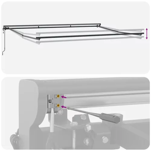  Behúzható napellenző Krém 450 × 300 cm Poliészter és fém