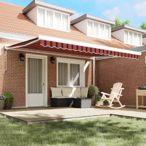  Automatikus behúzható napellenző narancssárga és barna 450x300 cm