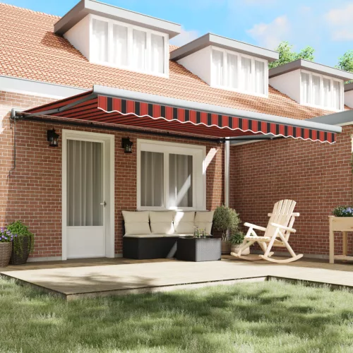  Automatikus Behúzható Napellenző Narancs és Barna 450x300 cm