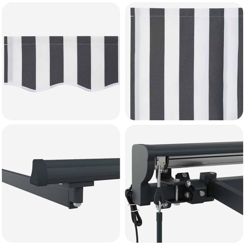  Behúzható napellenző Antracit és Fehér 450 × 300 cm