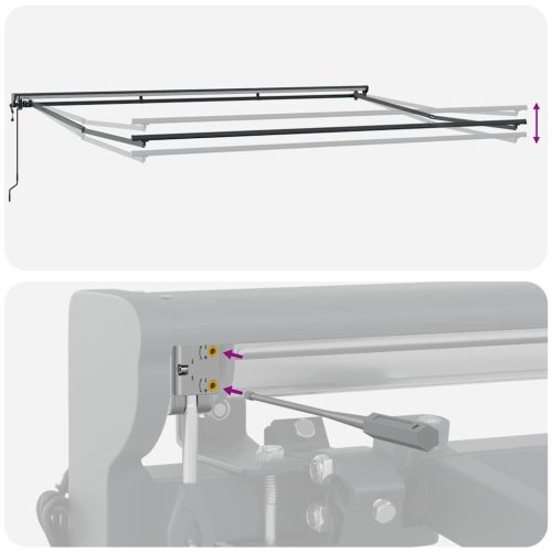 Behúzható napellenző Antracit és Fehér 450 × 300 cm
