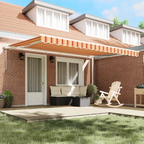  Automatikus Behúzható Napernyő Sárga és Narancssárga 450x300 cm