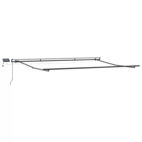  Kézi behúzható napernyő LED világítással sárga és narancs 450x300 cm