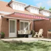  Behúzható napellenző Piros és Fehér 450 × 300 cm